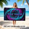 Space Cosmic Theme Soft Beach Towel Personalized Custom Name Text Towel Portable for Beach Pool Travel