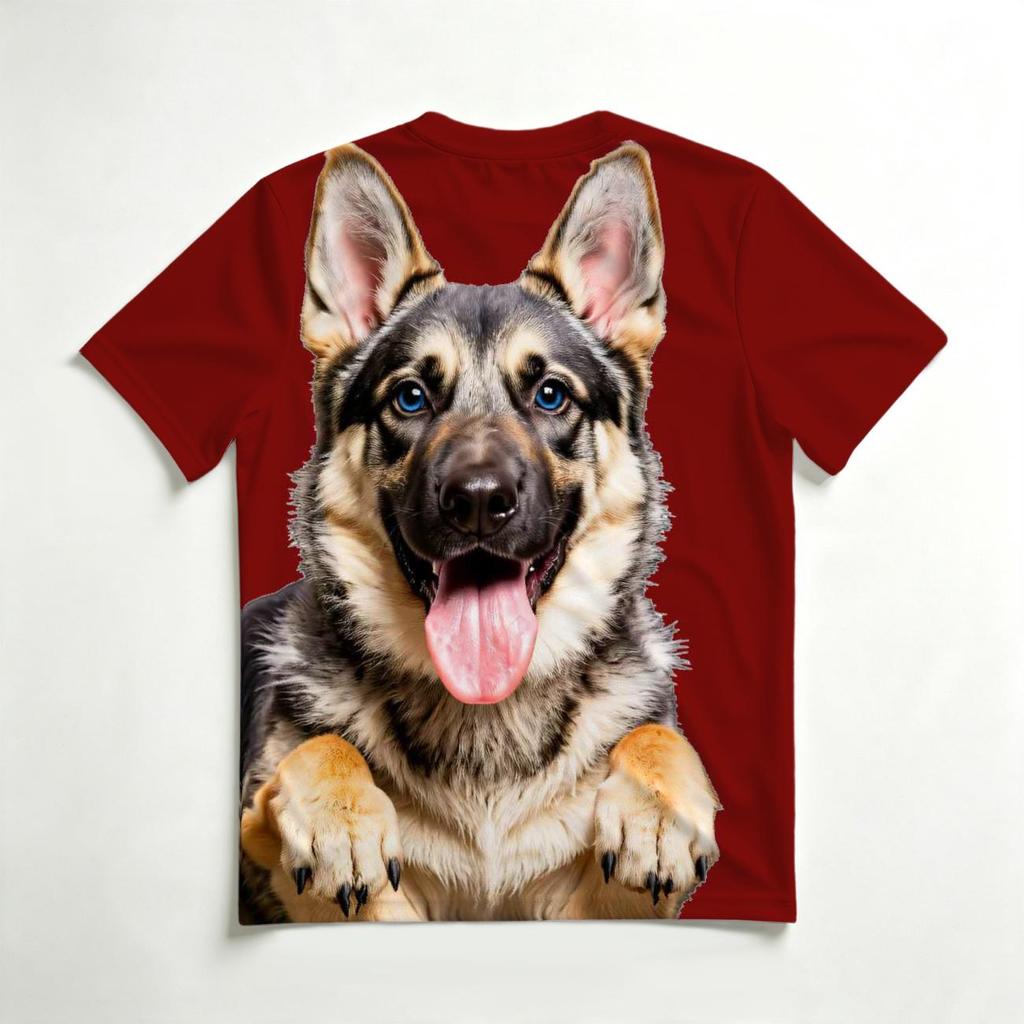 Schönes Deutscher Schäferhund 3D All Over Print Herren Rundhals T-Shirt