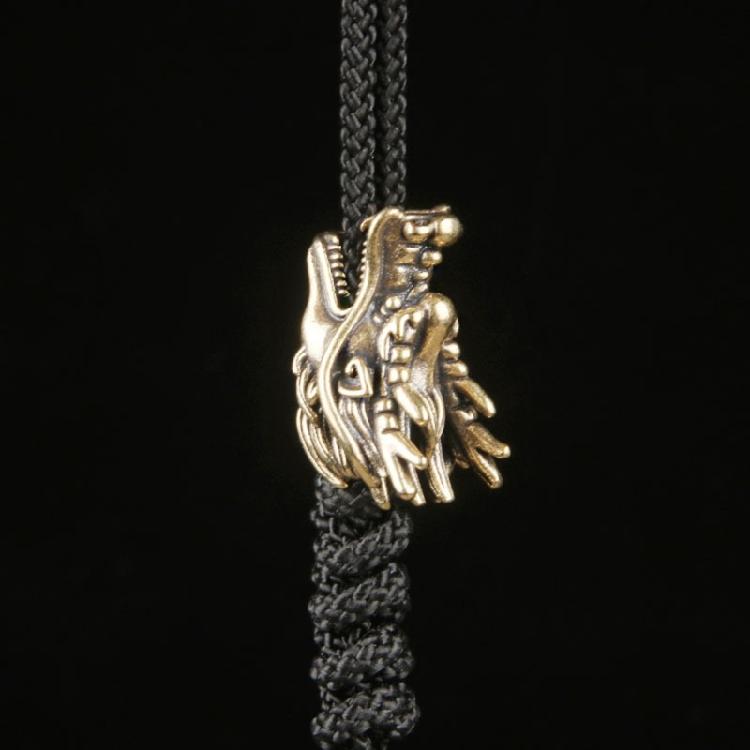 Set of 3 Dragon Head Shape Paracord Pendant Outdoor Equipment Decoration Lanyard Pendant Perfect for Cultural Explorers