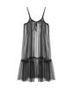 Robe Nigaennikol à Pois Transparente Superposée avec Remplissage_Noir