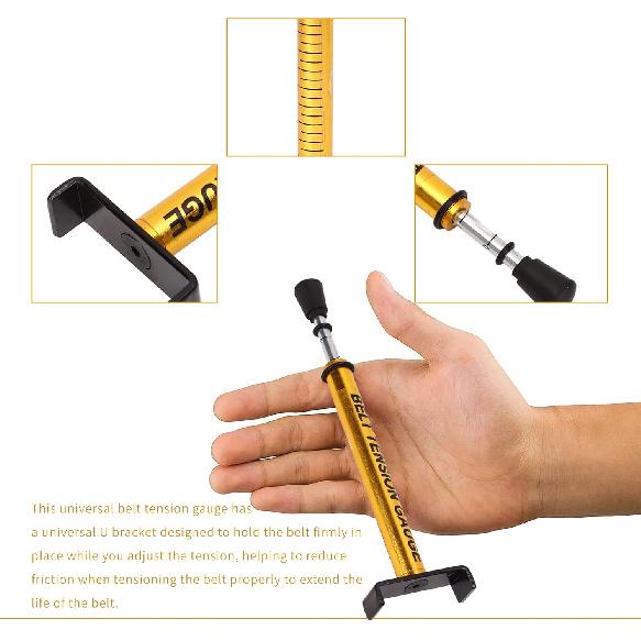 Belt Tension In Gauge, Belt Gauge Tool, Adjustable 10 Pounds, With L Shaped Pad, Motorcycle Belt Tension Tool