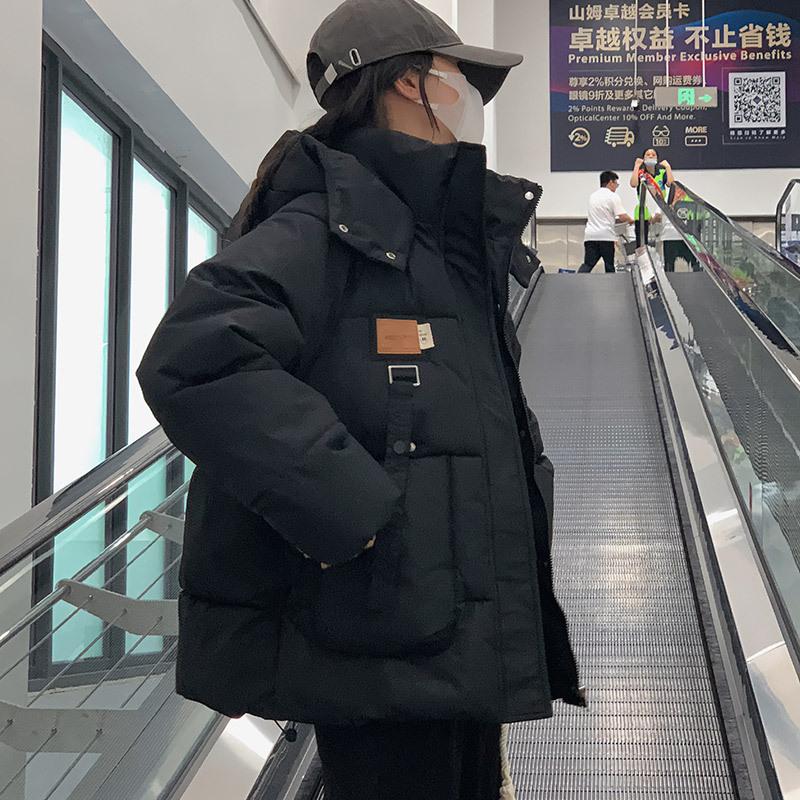 New Winter College Style Bread Cotton Coat for Women Short Korean Style Loose Cotton Jacket Hooded Student Cotton Coat Jacket Top