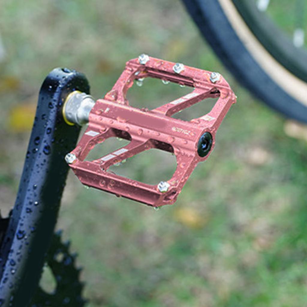 Bike Pedals Lightweight Triple Bearing Non-Slip Pins for Mountain Road Bikes