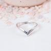 Minimalist Silver V-Shape Chevron Ring: Simple sleek design, perfect for stacking, midi-finger, or wedding band enhancer.