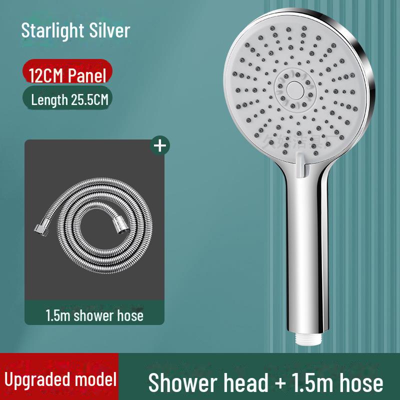 Large Five-Speed Pressurized Shower Head with Handheld and Yuba Water Heater
