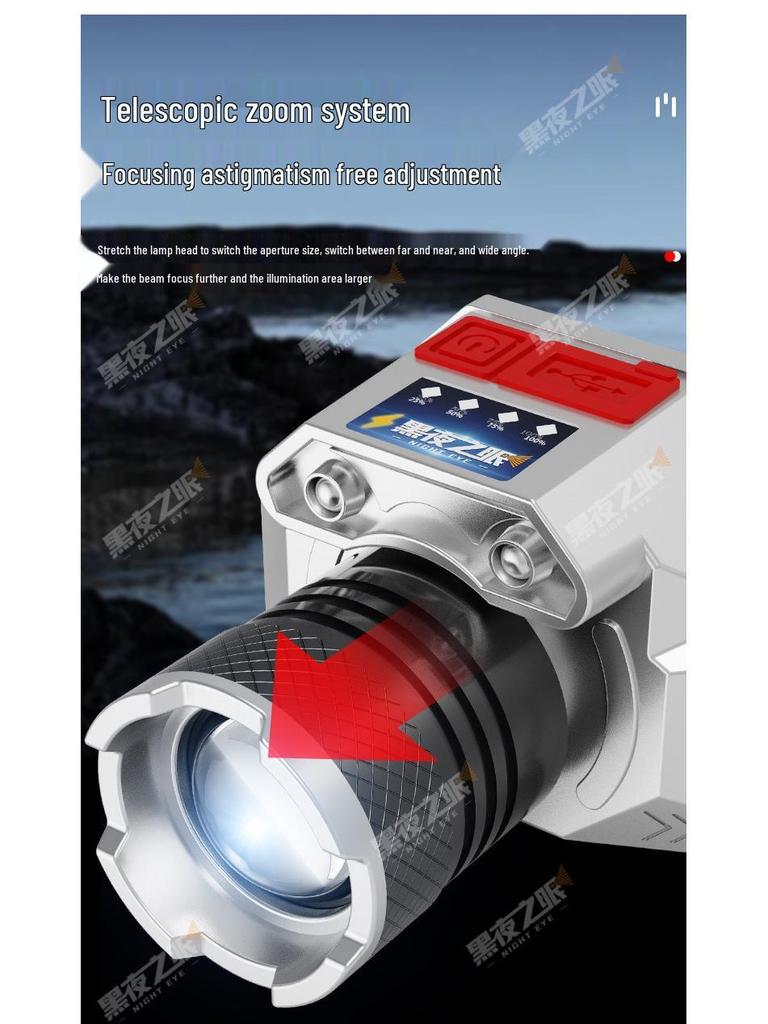 Rechargeable LED Headlamp: Super Bright, Strong Light for Outdoor, Mining & Night Fishing