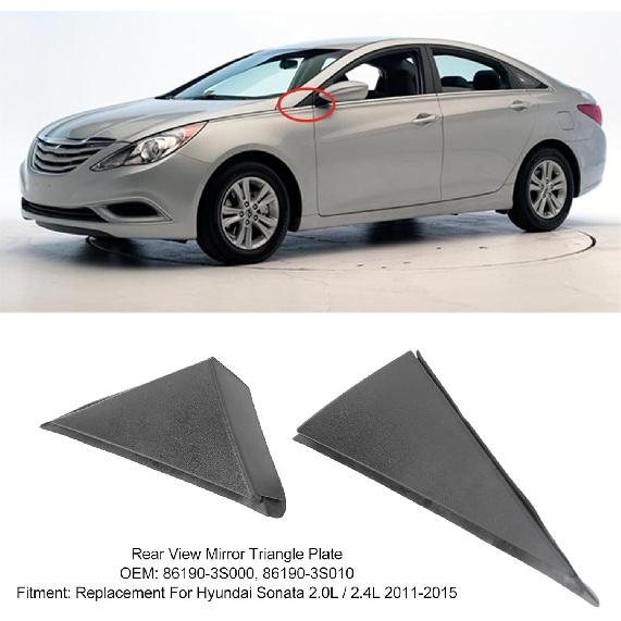 Rear View Mirror Triangle Cover, 2Pcs Left And Right Rear View Mirror Triangle Plate 86190 3S000 Replacement For Sonata 2011 to 2015