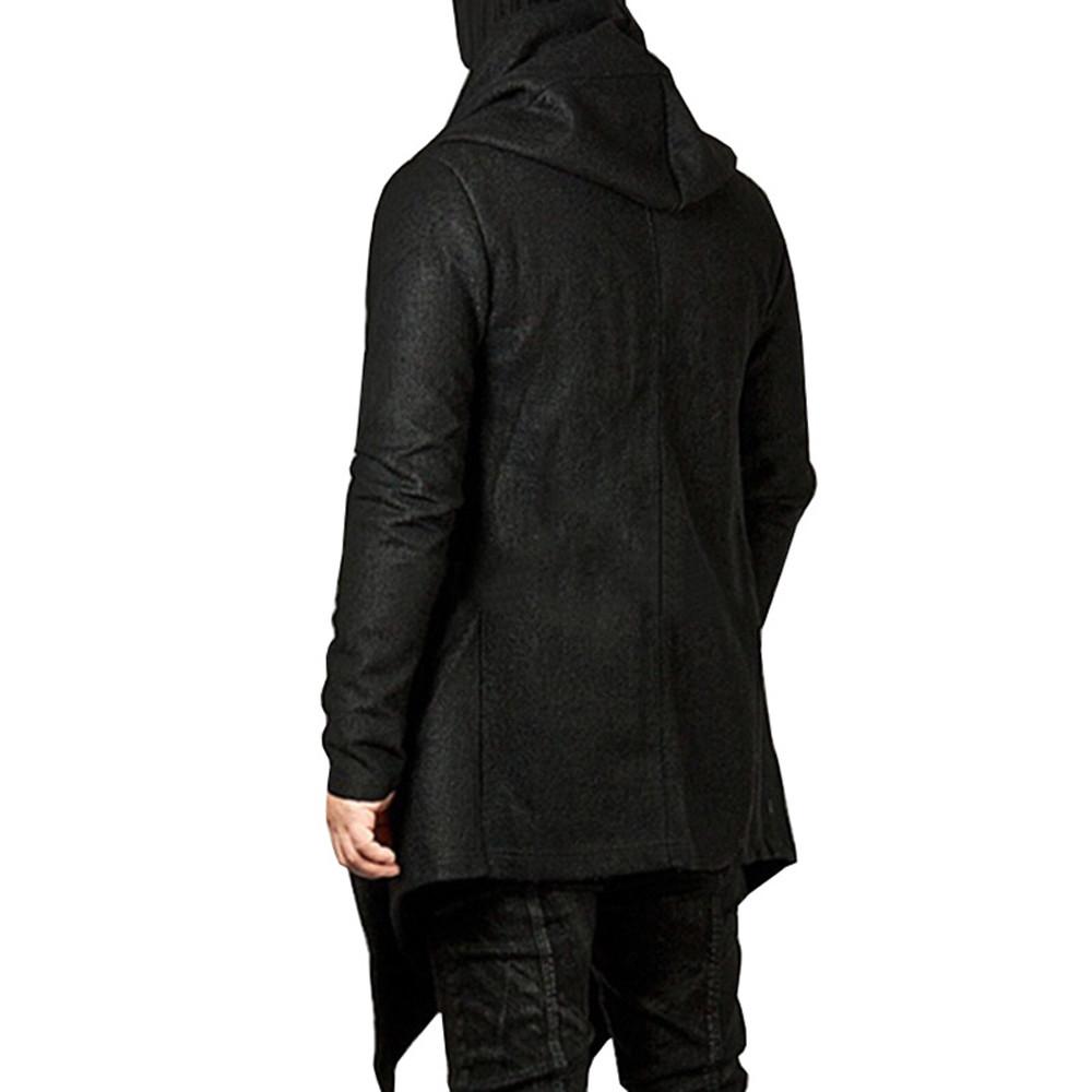 Men's  Winter Casual Pocket Irregular Trench Long Sleeve Outwear Blouse