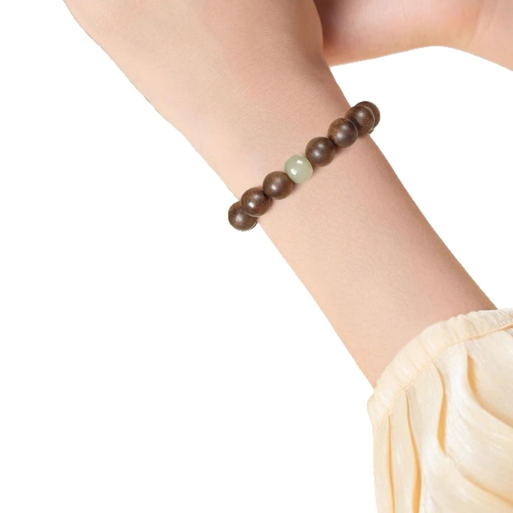 Echtes Kalimantan Dalaran natürliches Agarholzarmband für Herren, hochwertiges kulturelles Holzaccessoire, buddhistisches Perlenarmband für Damen
