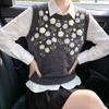 ZOSOUL Floral Pattern Knit Vest
