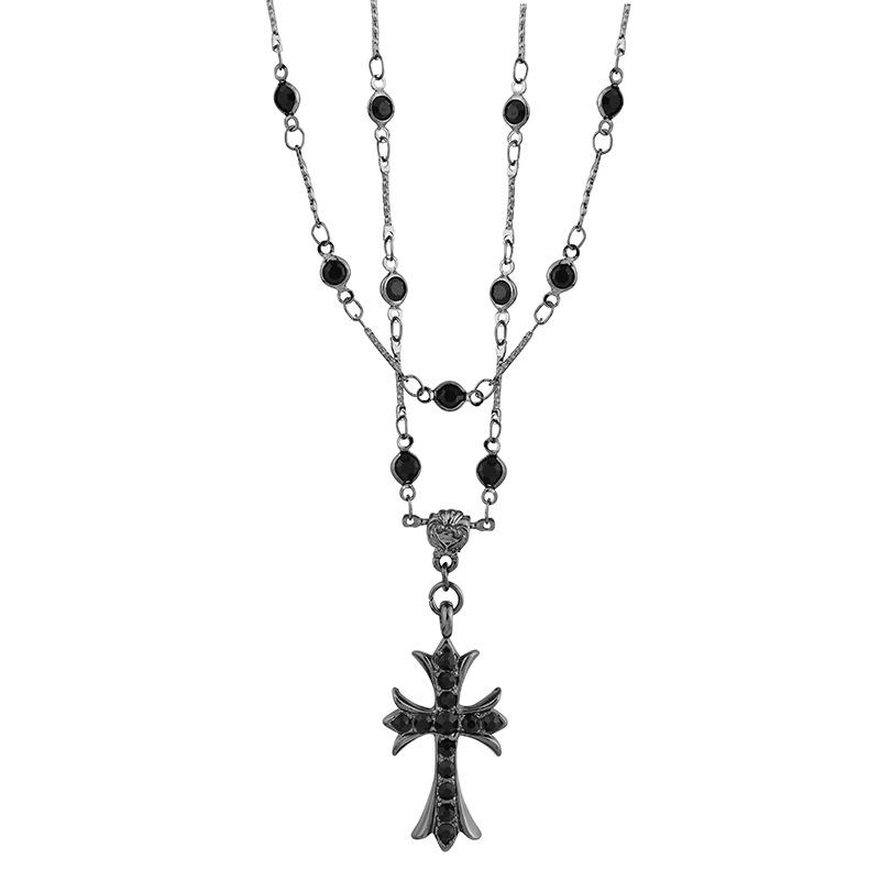

Geometric Cross Elegant Pendant Necklace For Women With Silver Tone And Luxurious Style