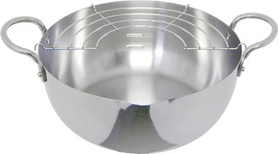 Urushiyama Metal Industry 22 cm Tempurapanna med värmehållning i rostfritt stål för krispighet Gas och Induktion Tillverkad i SG Products Stekpanna i rostfritt stål