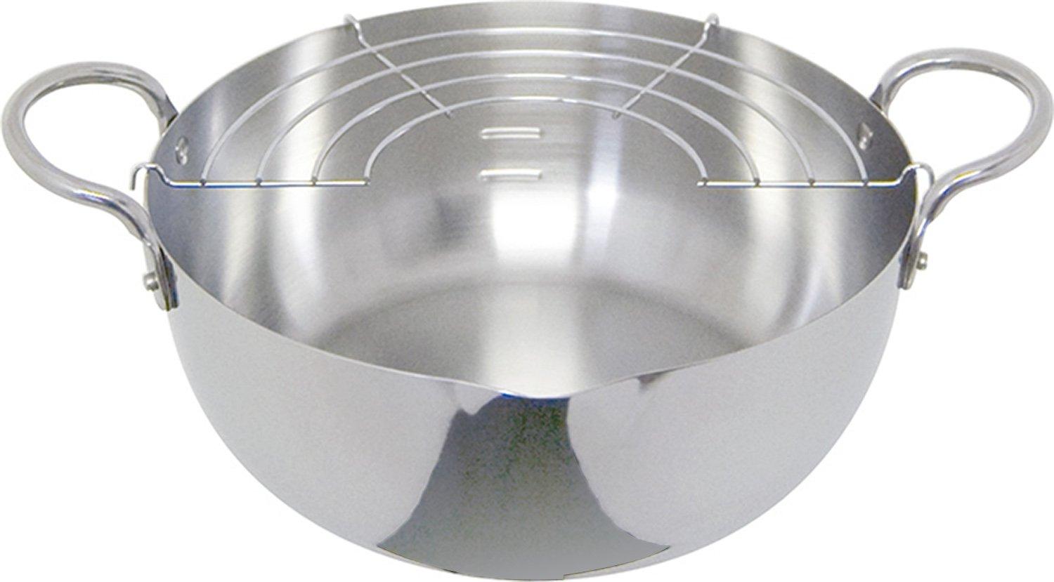 

Urushiyama Metal Industry 22cm Tempura Pan with Stainless Steel Heat Retention for Crispy Gas and Induction Made in SG Products Stainless Steel Fryer