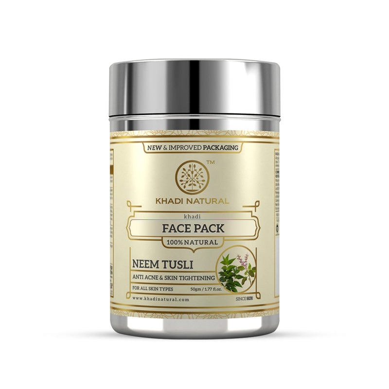 

Khadi Natural Neem Tulsi Face Pack For Clear Looking Skin Deep Cleansing Glow Boosting Powder 50 G Pack Of 1