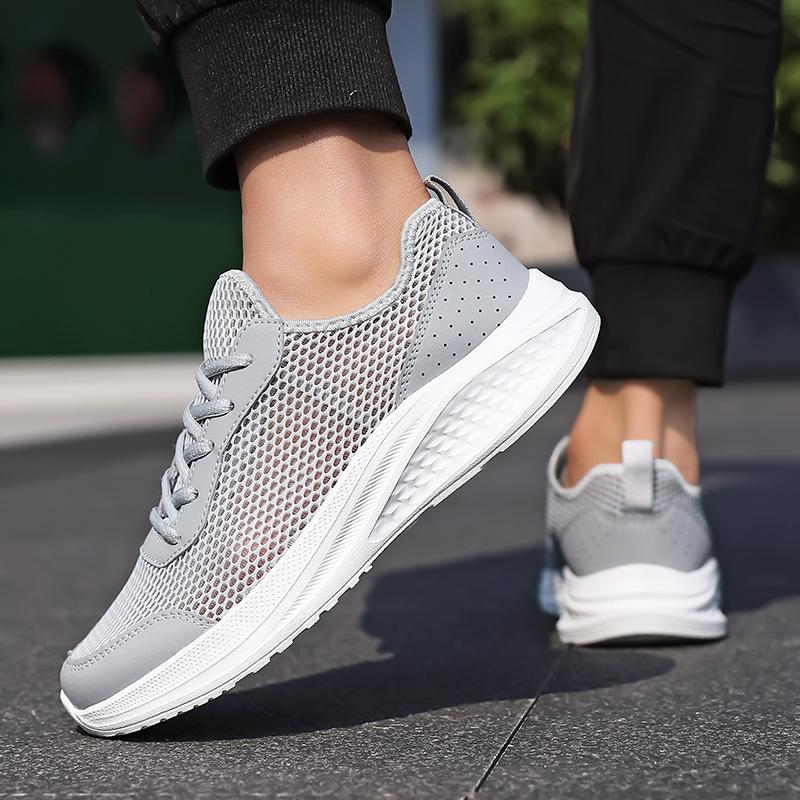 Fashion Men's Summer Hollow Mesh Running Shoes Breathable Casual Sports Shoes Large Size 48 Outdoor Running Shoes Non-slip Comfortable