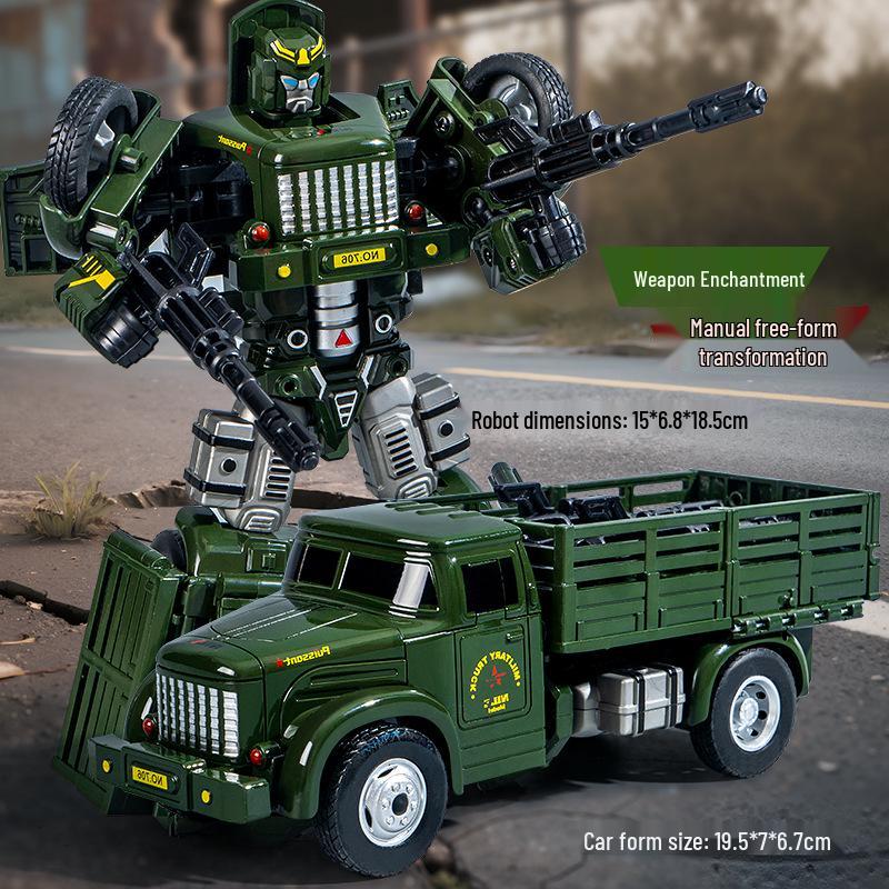 Kids' Transforming Military Tank and Airplane Robot Toy Set