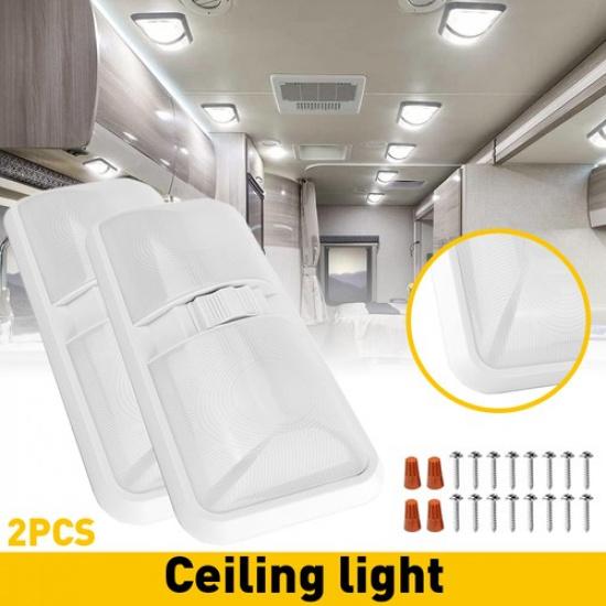 

Пара RV Leisure 12V Светодиодный Потолочный Светильник для Салона Лодки Прицепа Кемпера Двойной Купол