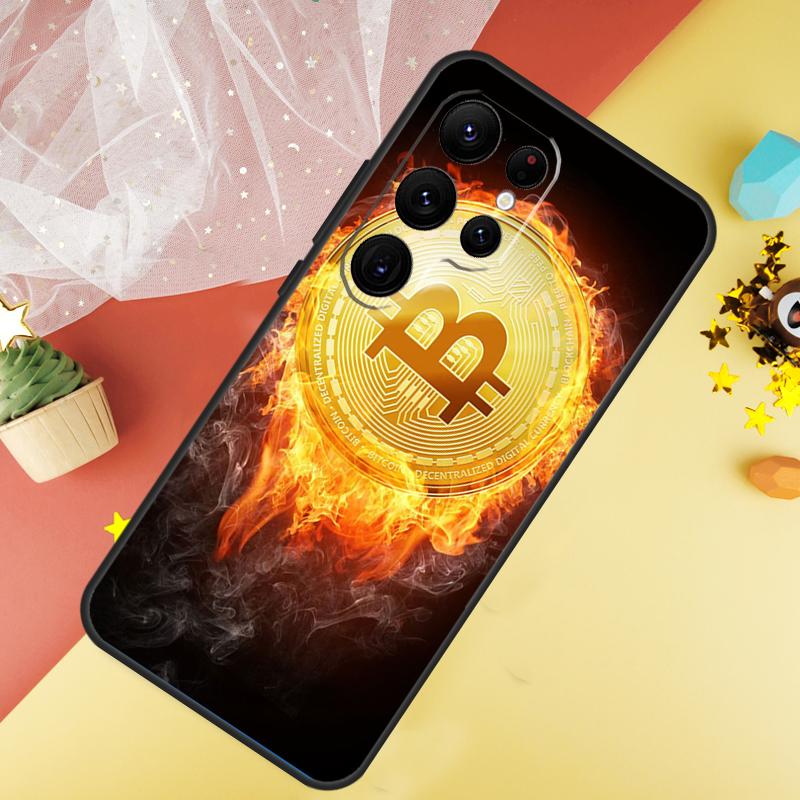 Bitcoin Case For Samsung Galaxy S22 S23 S24 Ultra S8 S9 S10 Plus Note 10 20 Ultra S20 S21 FE Cover