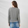 Women's Lyocell Blend Striped Long Sleeve Knit Top