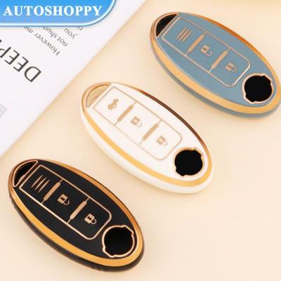Golden-edged TPU Car Remote Key Case Cover Shell For Nissan Qashqai X-Trail T31 T32 Juke J10 J11 Tiida Altima Pathfinder Kicks For Infiniti