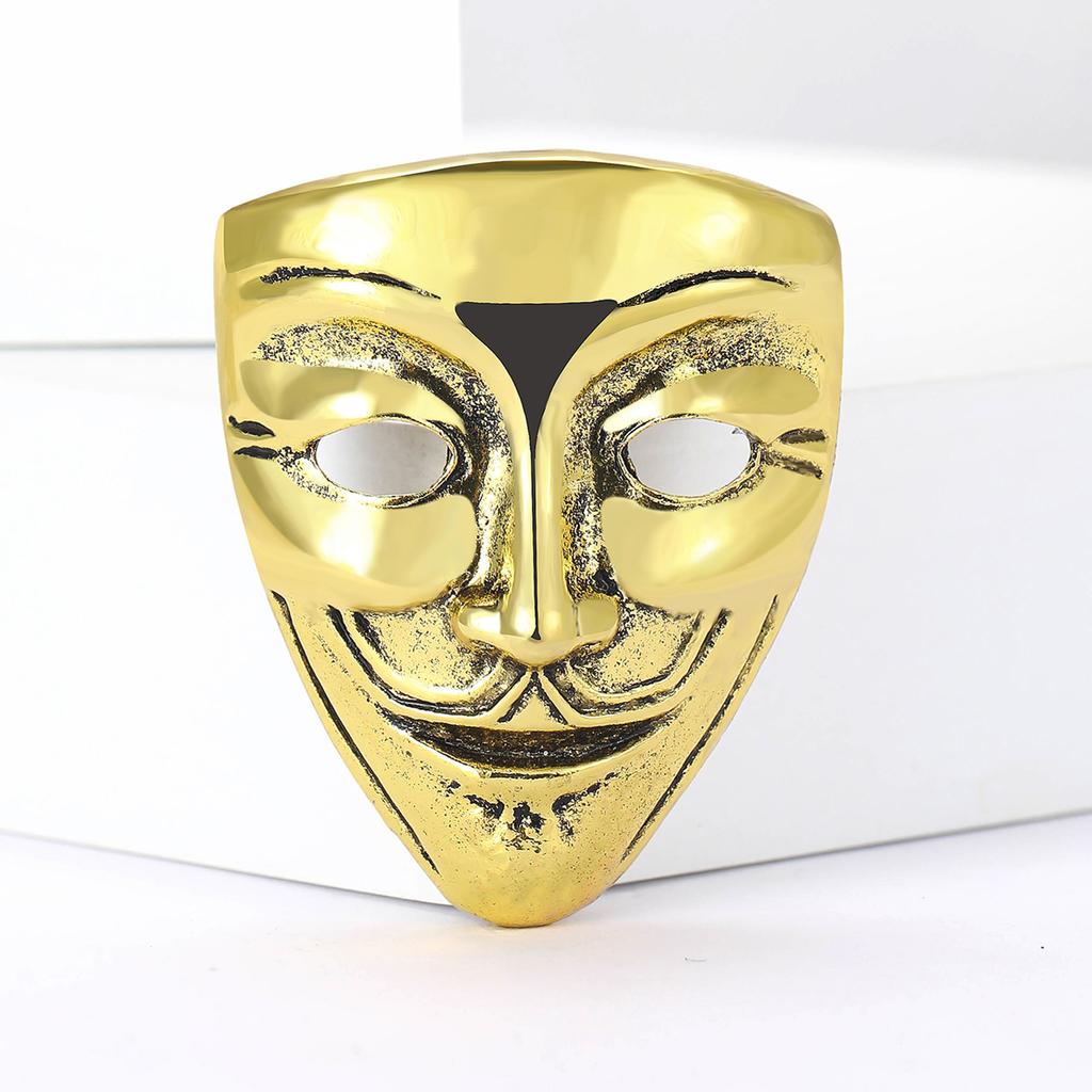Vintage Creative Electroplating Clown Mask Brooch Personalized Fashion Men'S Suit Coat Corsage Jewelry Pin