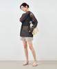MONGDOL Paper Net See-Through Knit Top Charcoal Mdkt126Charcoal