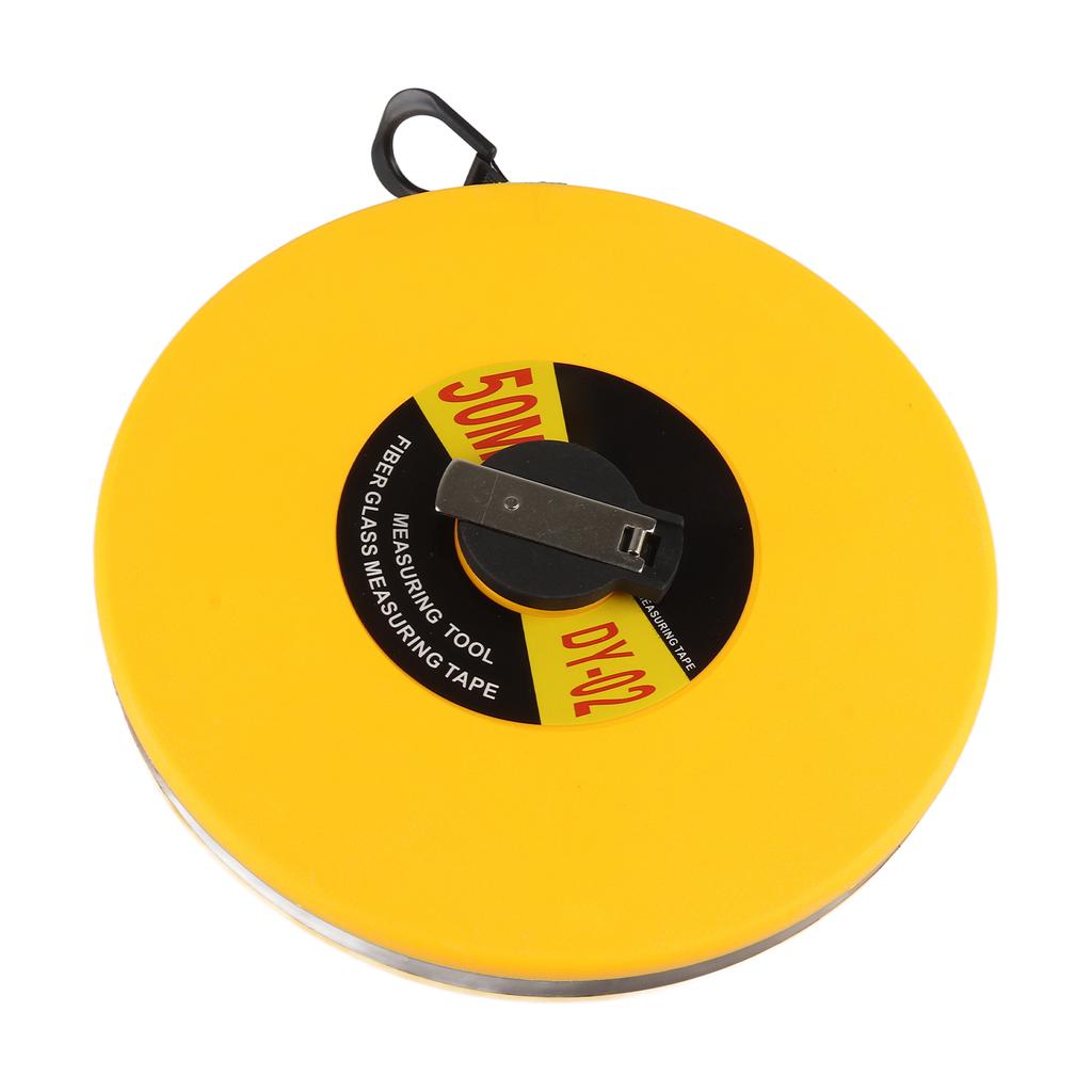 Fiberglass Measuring Tape, 50m Celsius 164ft  , PVC Coated, Folding Metal Hook, ABS Plastic Case, Waterproof, Wear Resistant, Easy To Use for Road,