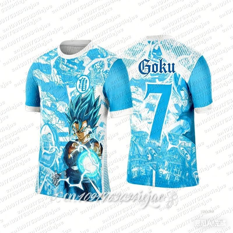 

2026 Anime Football Jersey Dragon Ball Men Women Oversize Tshirt Summer Sport Breathable Oversize Cosplay Tshirt S