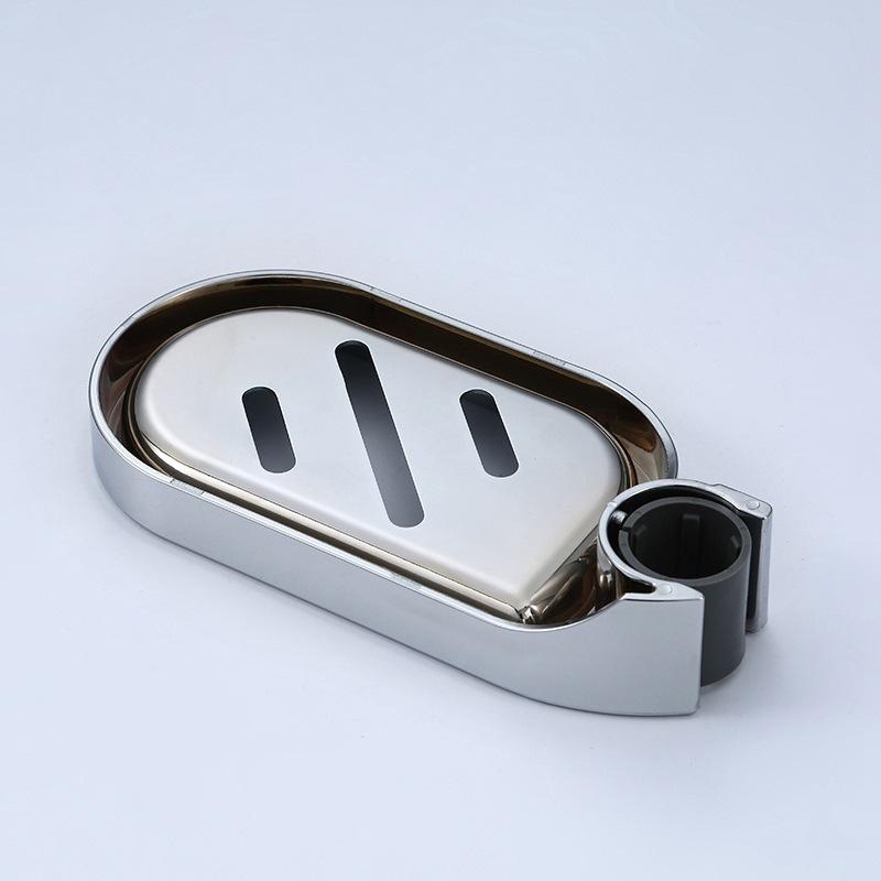 Shower Soap Holder with Lifting Rod and Tray, Plastic Box for Shower Pipe Accessories
