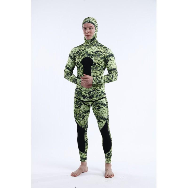 Mens 1.5mm 3mm Neoprene Wetsuit Set Two-Piece Diving Suit Snorkeling Swimming Water Sports Spring Fall