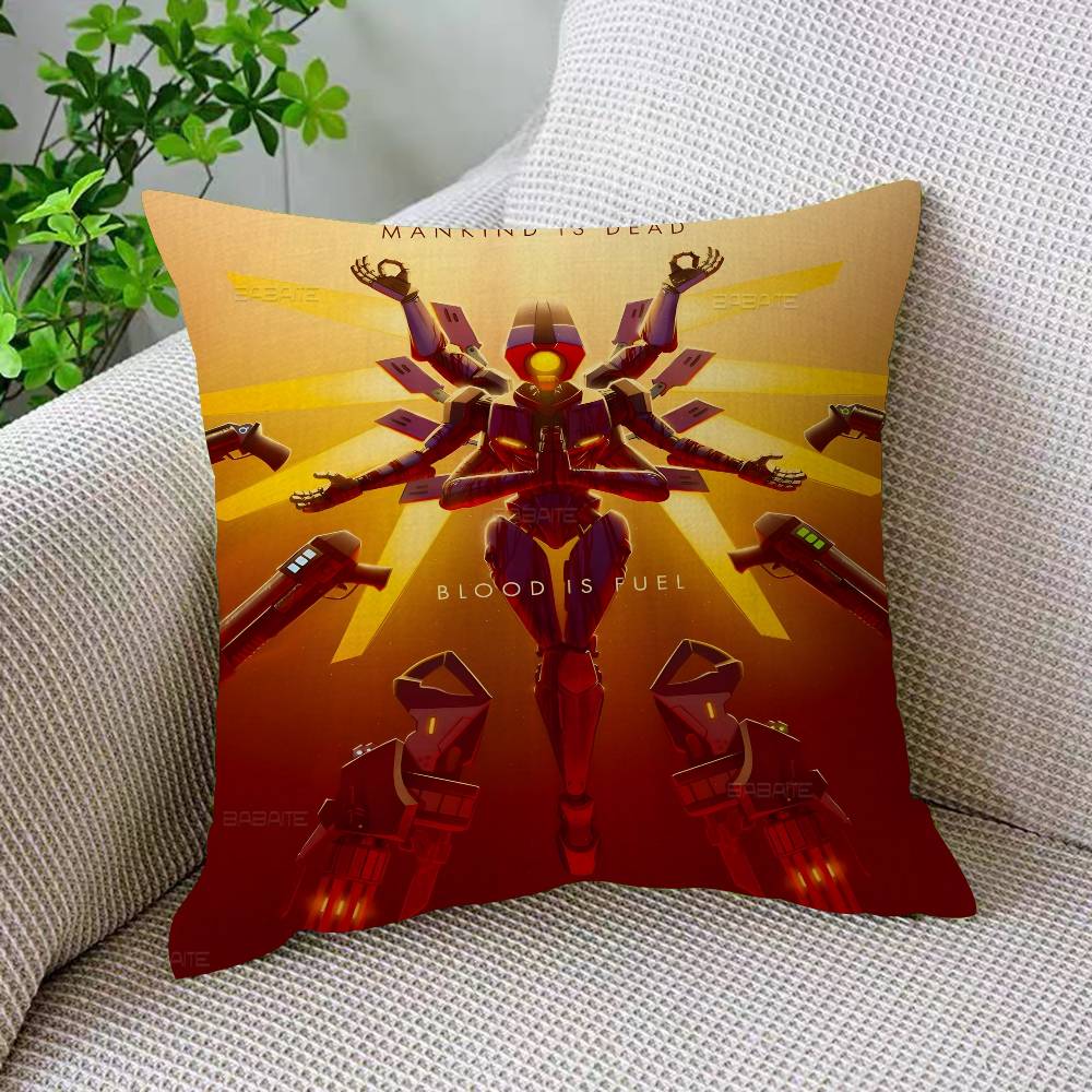 Retro Game UULTRAKILL Cushion Cover Pillowcase Upholstery Sofa Throw Pillow Home Decor Pillowcas