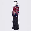 Womens Loose Fit Knit Sweater Crew Neck Long Sleeve Distressed Fringe Street Style Medium Thickness