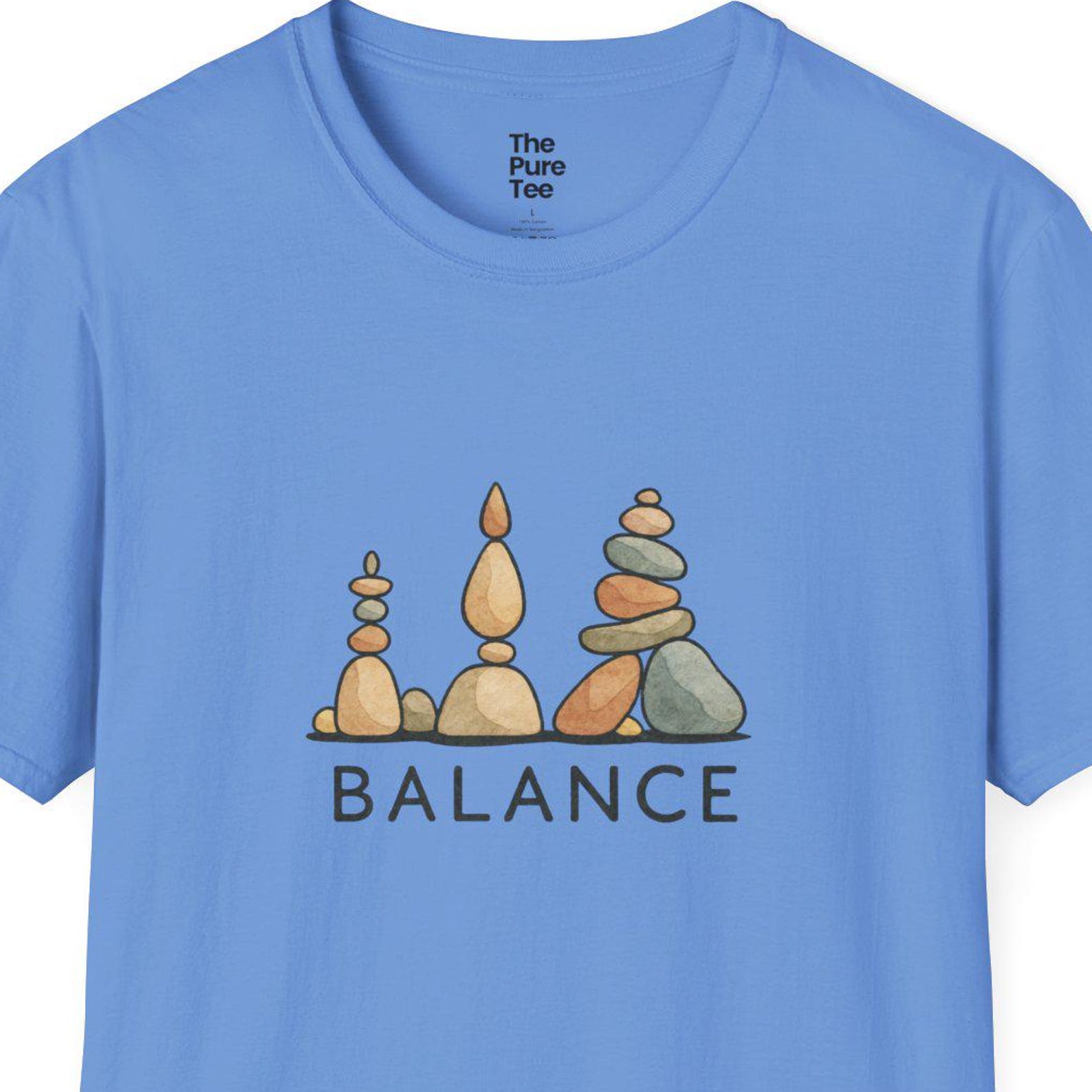Rock Balance Graphic T-Shirt, Zen Mindful Tee S