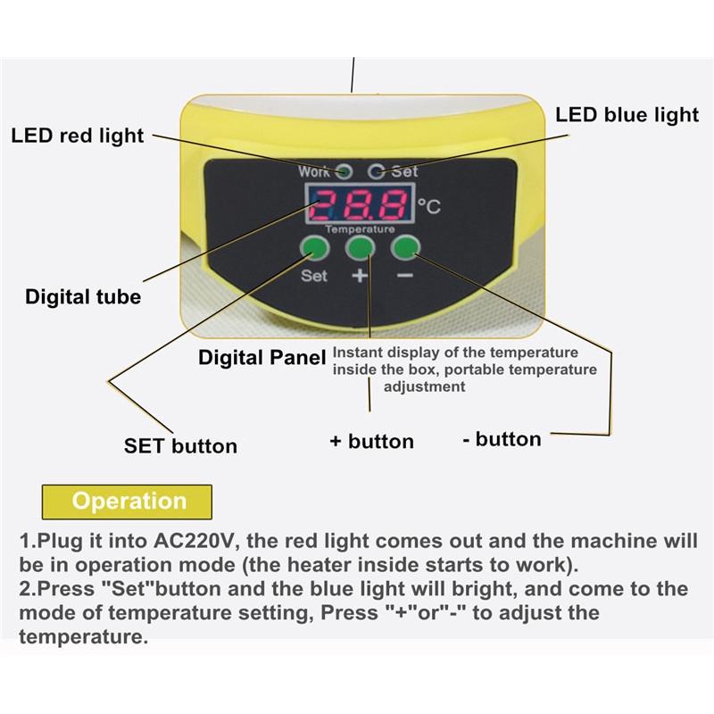 7 Eggs Capacity Incubator Mini Egg Incubator Brood Machine Chicken Duck Hatcher Electronic Automatic Incubator Brooder New