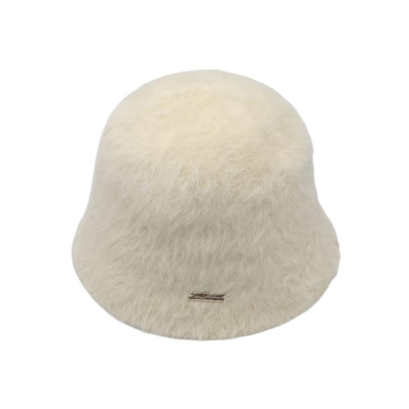 Autumn and winter new imitation rabbit fur bucket hat women's fashion street shot warm hat thickened dome versatile fisherman hat