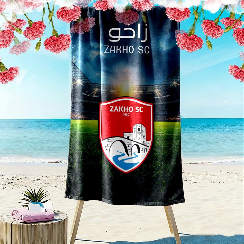 Zakho Sport Club Logo Print Beach Towel, Large Soft Quick Dry Towel for Beach Camping Swimming