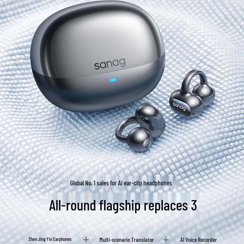 SANAG Open-Ear AI Translator Bluetooth Headset