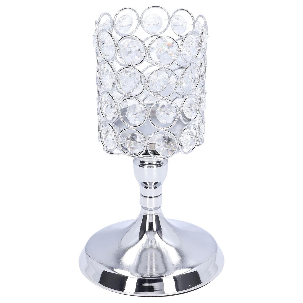 Crystal Candle Holder Electroplating Process Carved Design Elegant Style Exquisite Durable Tealight