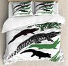 Abstract Duvet Cover Set, Alligator Skin African Animal Crocodile Quilt Cover, 3 Piece Bedding Set With Pillow Shams, Full Size