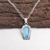 Coffin Swiss Blue Topaz Stone 925 Sterling Silver Sisters Day Birthday Pendant PP-53-8