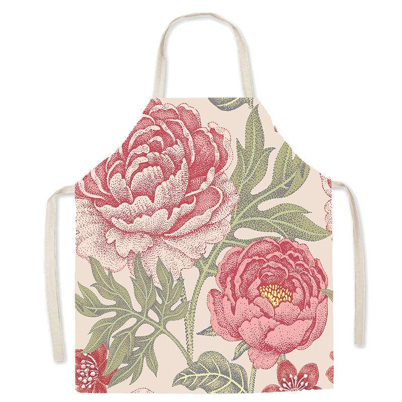 Pastoral Style Floral Series Kitchen Sleeveless Apron Color Floral Linen Apron Parent-Child Children'S Apron