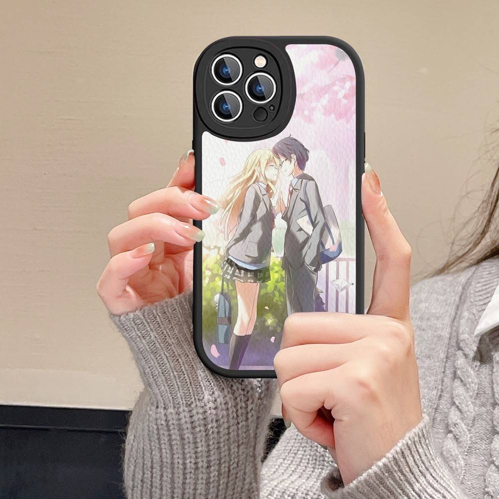 Your Lie In April Phone Case For IPhone 16 15 14 11 12 13 Pro Max Plus Back Leather Shell