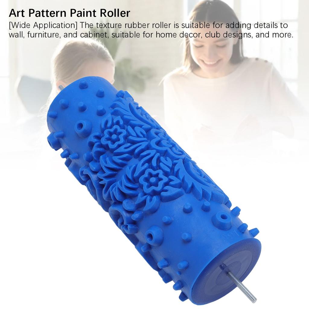 5 Inch Pattern Paint Roller Washable Reusable Decorative Art Pattern Texture Rubber Roller for Wall 