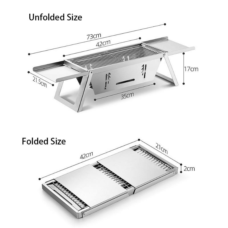 Barbecue Grill Barbecue Grill Household Indoor Outdoor Camping Charcoal Stainless Steel Portable Folding Barbecue Rack