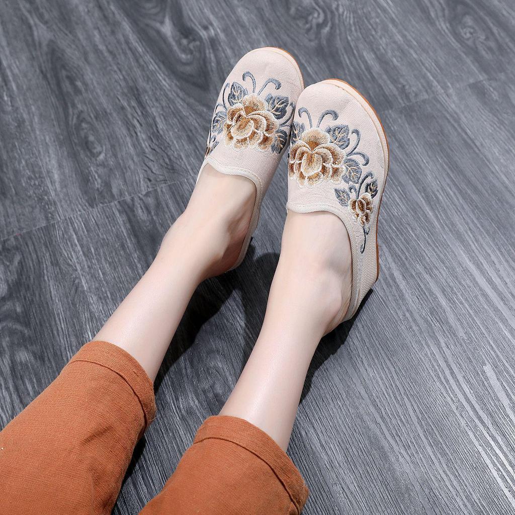 Tianxian 2020 Hanfu Ethnic Embroidered Jacquard High Heel Slippers