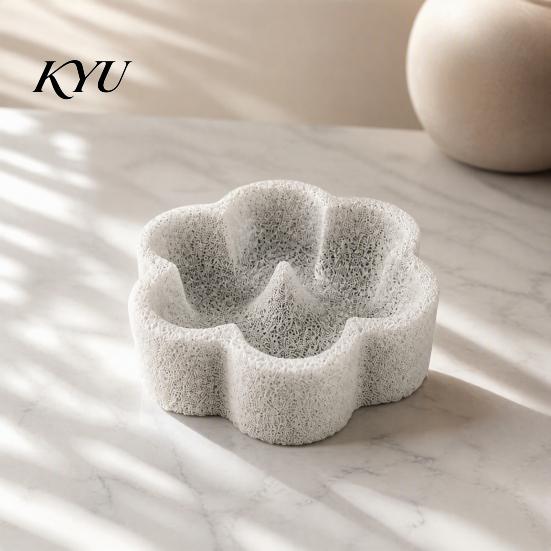 Anti Tip Bird Feeder Pumice Stone Parrot Bowl, Spill Proof Water Small Cage Accessory Food Dish, for Cockatoo Cockatiel Conure Parakeet Matte