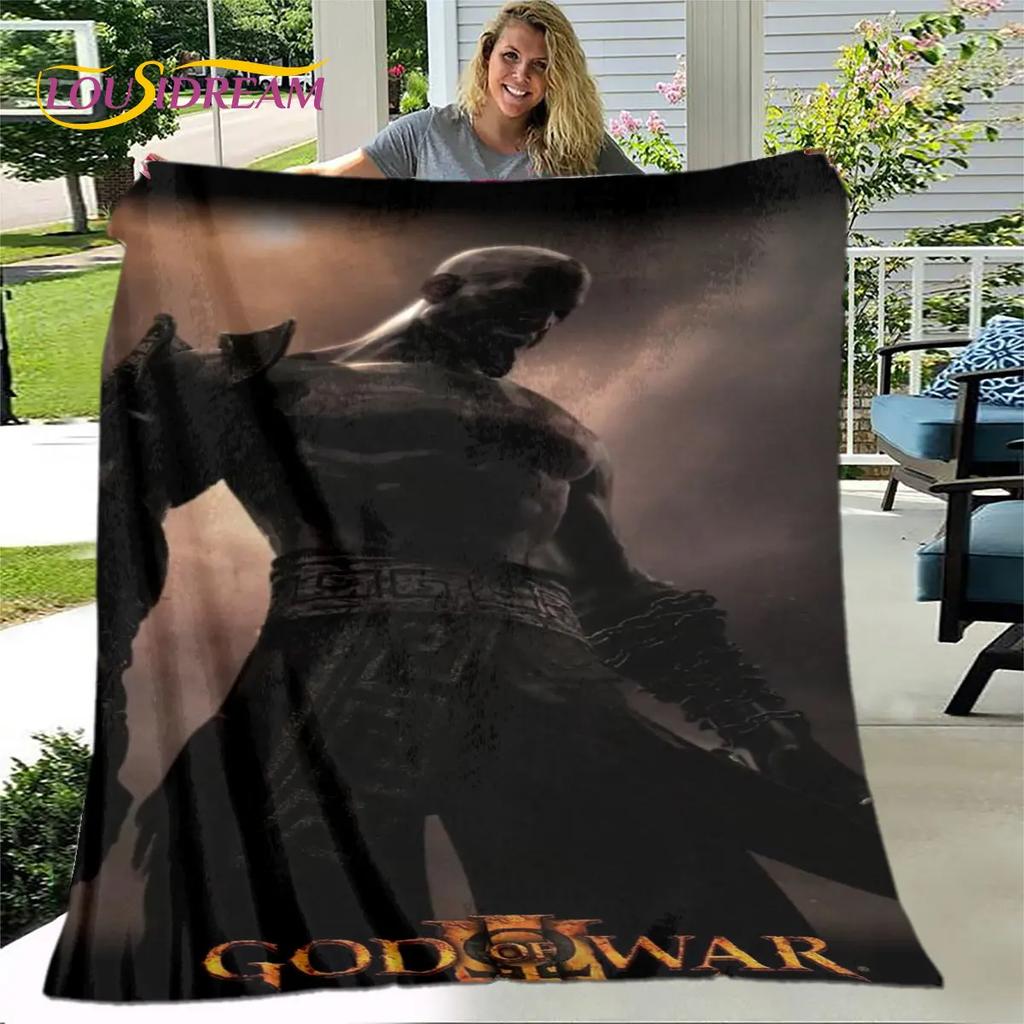 God of War Spiel Spieler Weiche Plüschdecke, Flanelldecke Überwurfdecke für Wohnzimmer Schlafzimmer Bett Sofa Picknick Abdeckung Bettdecke