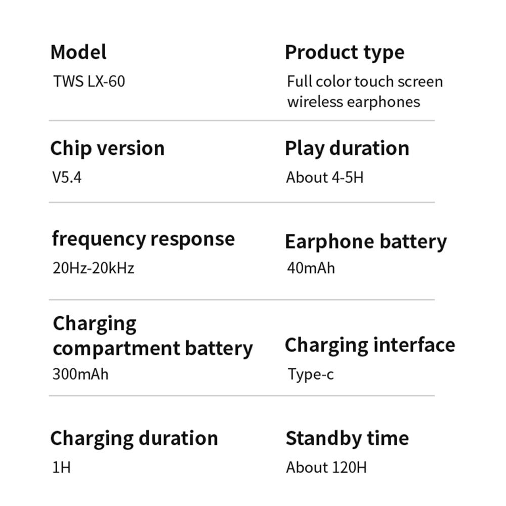 Căști intraauriculare cu ecran tactil nou BT 5.4 ANC Căști fără fir cu reducere a zgomotului cu husă de încărcare Căști sport la modă