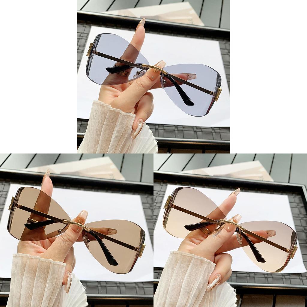 European Unisex Frameless Sliming Sunglasses Uv400 For Fashion Travel And Party