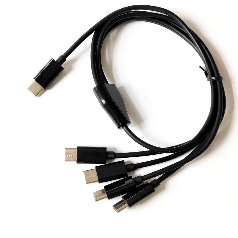 Kabel Rozdzielacz USB C 50cm 1 na 4 USB A/C do Typu C Kabel do Wielokrotnego Ładowania 4 Porty Rozdzielacz USB-C PD dla Huawei Xiaomi IPhone16